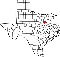 Karte von Ellis County innerhalb von Texas