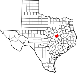 Karte von Falls County innerhalb von Texas