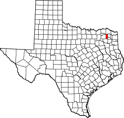 Karte von Franklin County innerhalb von Texas