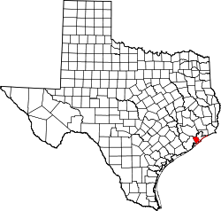 Karte von Galveston County innerhalb von Texas