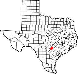 Karte von Guadalupe County innerhalb von Texas
