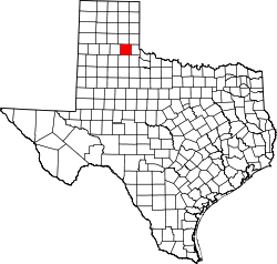 Karte von Hall County innerhalb von Texas