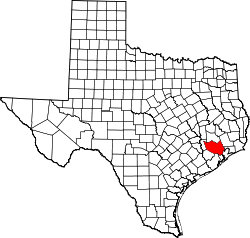 Karte von Harris County innerhalb von Texas