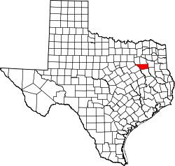 Karte von Henderson County innerhalb von Texas
