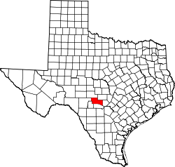 Karte von Kerr County innerhalb von Texas