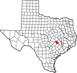 Karte von Lee County innerhalb von Texas
