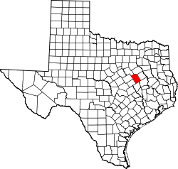 Karte von Limestone County innerhalb von Texas