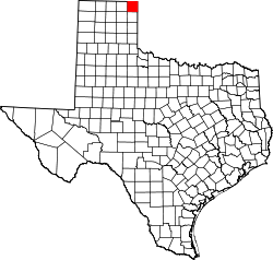 Karte von Lipscomb County innerhalb von Texas