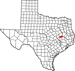 Karte von Madison County innerhalb von Texas