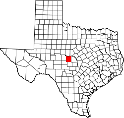 Karte von McCulloch County innerhalb von Texas