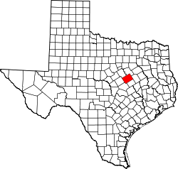 Karte von McLennan County innerhalb von Texas