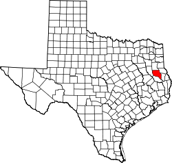 Karte von Nacogdoches County innerhalb von Texas