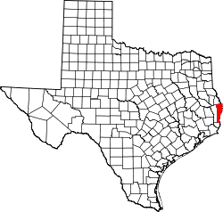 Karte von Newton County innerhalb von Texas