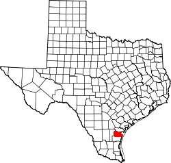 Karte von Nueces County innerhalb von Texas