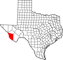 Karte von Presidio County innerhalb von Texas