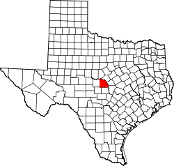 Karte von San Saba County innerhalb von Texas