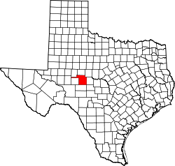 Karte von Tom Green County innerhalb von Texas
