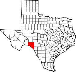 Karte von Val Verde County innerhalb von Texas