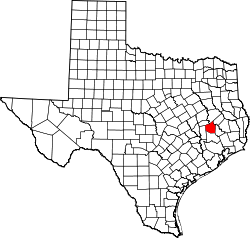 Karte von Walker County innerhalb von Texas