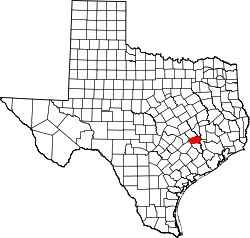 Karte von Washington County innerhalb von Texas