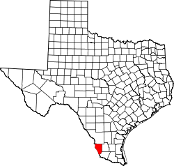 Karte von Zapata County innerhalb von Texas