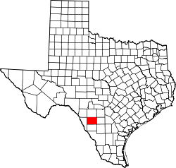 Karte von Zavala County innerhalb von Texas