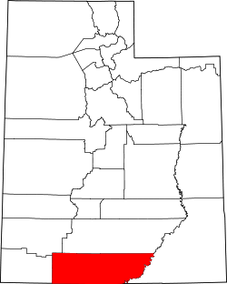 Karte von Kane County innerhalb von Utah