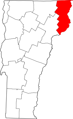 Karte von Essex County innerhalb von Vermont