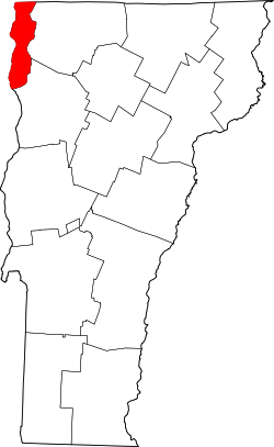 Karte von Grand Isle County innerhalb von Vermont