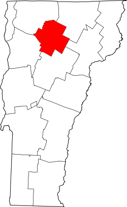 Karte von Lamoille County innerhalb von Vermont