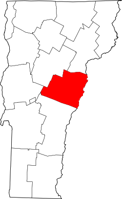 Karte von Orange County innerhalb von Vermont