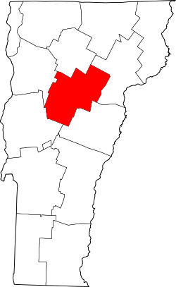 Karte von Washington County innerhalb von Vermont