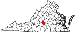 Karte von Appomattox County innerhalb von Virginia
