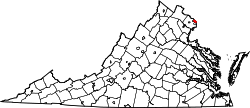 Karte von Arlington County innerhalb von Virginia