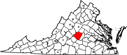 Karte von Buckingham County innerhalb von Virginia