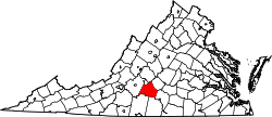 Karte von Campbell County innerhalb von Virginia