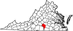 Karte von Charlotte County innerhalb von Virginia