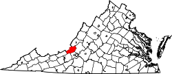 Karte von Craig County innerhalb von Virginia