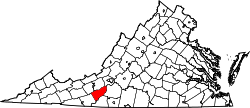 Karte von Floyd County innerhalb von Virginia