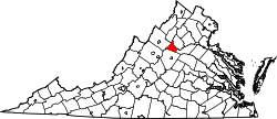 Karte von Greene County innerhalb von Virginia