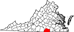 Karte von Mecklenburg County innerhalb von Virginia