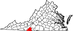 Karte von Patrick County innerhalb von Virginia