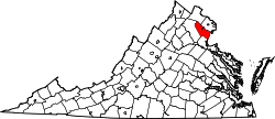 Karte von Prince William County innerhalb von Virginia