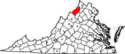Karte von Shenandoah County innerhalb von Virginia
