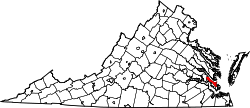 Karte von York County innerhalb von Virginia