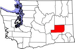 Karte von Adams County innerhalb von Washington