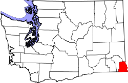 Karte von Asotin County innerhalb von Washington