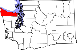 Karte von Clallam County innerhalb von Washington
