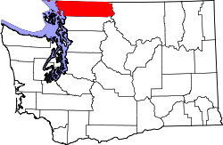 Karte von Whatcom County innerhalb von Washington