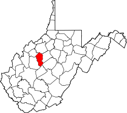 Karte von Calhoun County innerhalb von West Virginia